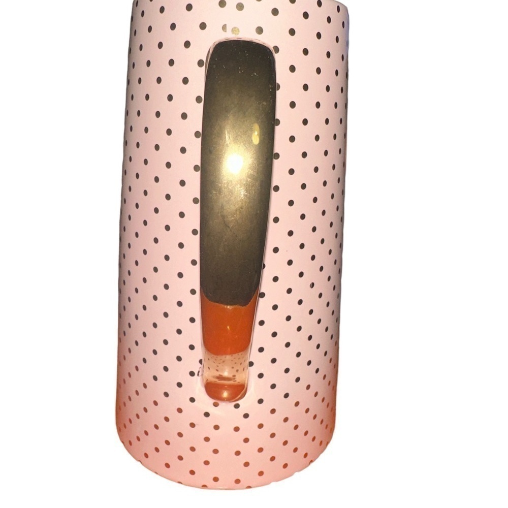 Bloomingville Ceramic Pitcher ping gold polka dots - Picture 2 of 5
